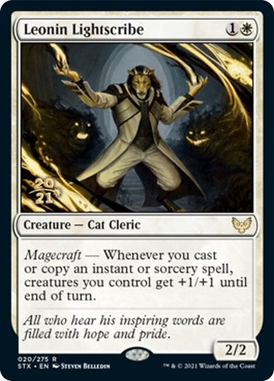 Leonin Lightscribe (Prerelease) [Strixhaven: School of Mages Prerelease Promos]