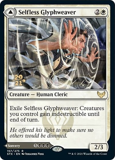 Selfless Glyphweaver // Deadly Vanity (Prerelease) [Strixhaven: School of Mages Prerelease Promos]
