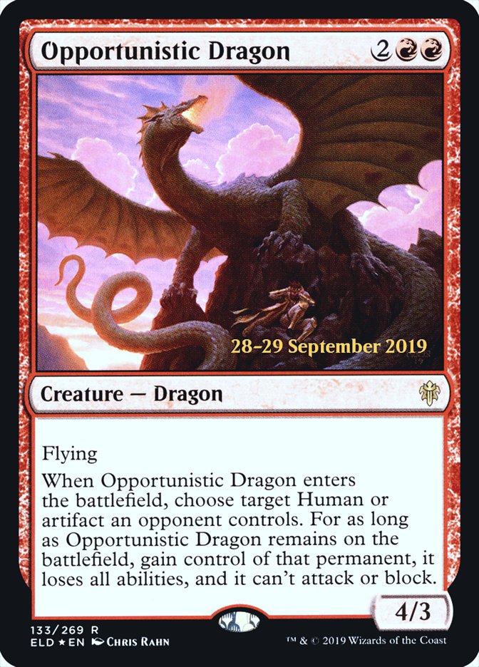 Opportunistic Dragon [Throne of Eldraine Promos]